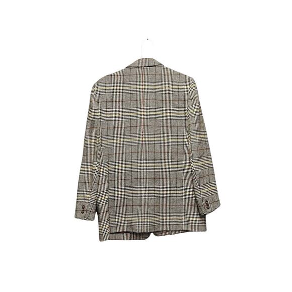 Charter Club 100 Wool Brown Plaid Blazer Prince of Wales Sz 10 Preppy Academia - Picture 2 of 12